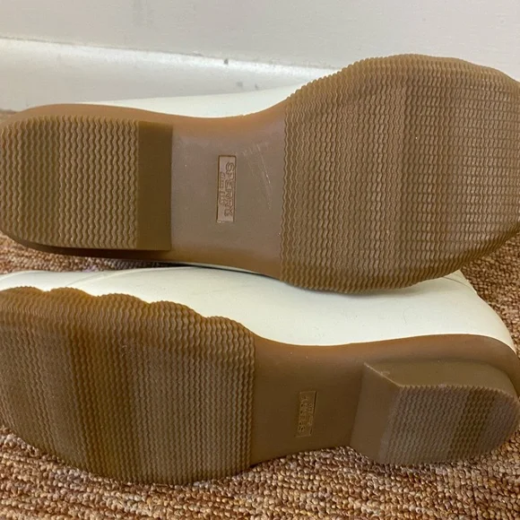 Sperry Women's Beige and Gold Top Sider Canvas Rain Boots. Size 9 - Picture 6 of 9